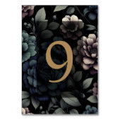 Blue Moody Floral Table 9 Tischnummer (Vorderseite)