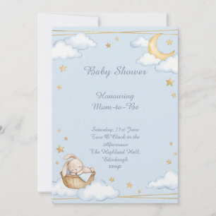 Blue Moon And Stars Baby Shower Einladung