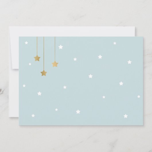 Blue Moon and Stars Kinderdusche Einladung (Rückseite)