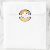 Blue Moon Arabian Nights Glam Gold Lila Hochzeit Runder Aufkleber (Tasche)