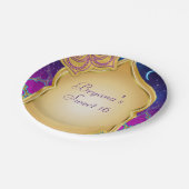 Blue Moon Arabian Nights Glam Gold Lila Party Pappteller (Schrägansicht)
