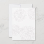 Blue Moon Art Hydrangea Hochzeitstorte RSVP Karte (Rückseite)