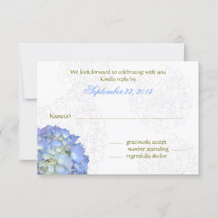 Blue Moon Art Hydrangea Hochzeitstorte RSVP Karte