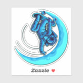 Blue Moon Astronaut Skateboard 4" Kiss Cut Vinyl Aufkleber (Blatt)