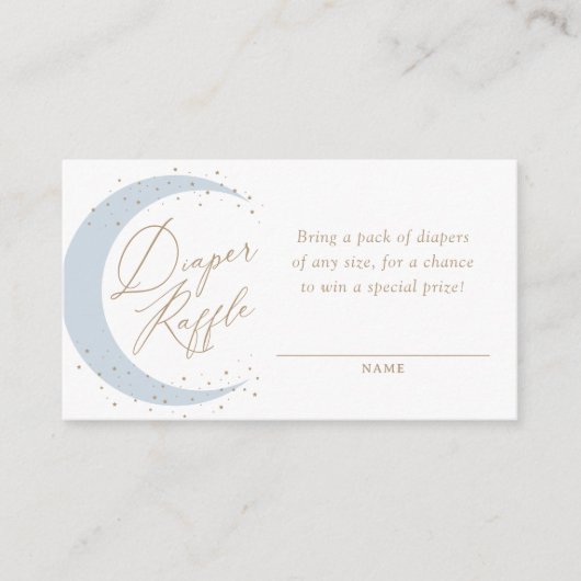 Blue Moon Baby Showdiaper Raffle Ticket Begleitkarte (Vorderseite)