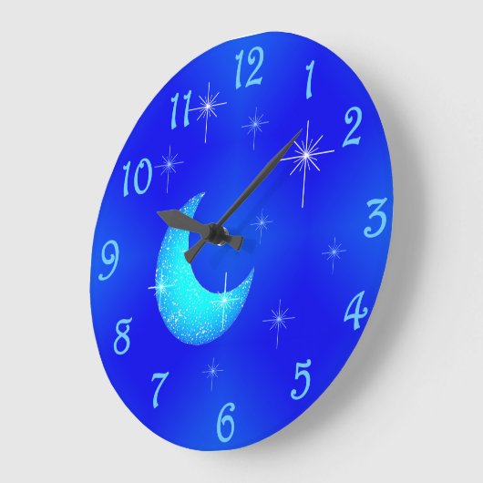 Blue Moon Clock Große Wanduhr (Winkel)
