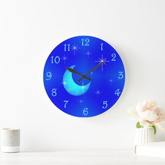 Blue Moon Clock Große Wanduhr (Zuhause)
