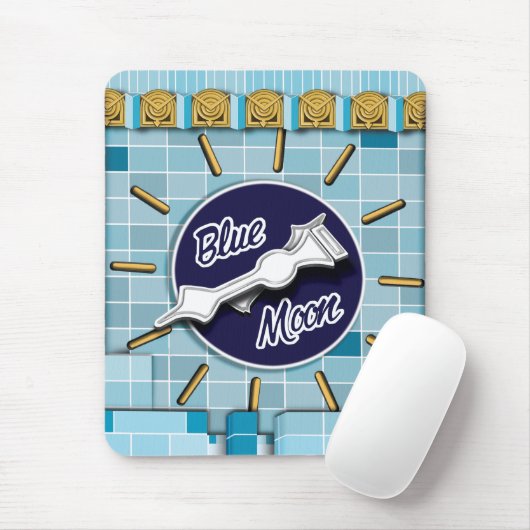 Blue Moon Clock Tower Mousepad (Mit Mouse)