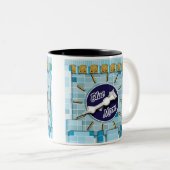 Blue Moon Clock Tower Zweifarbige Tasse (VorderseiteRechts)