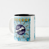 Blue Moon Clock Tower Zweifarbige Tasse (Vorderseite Links)
