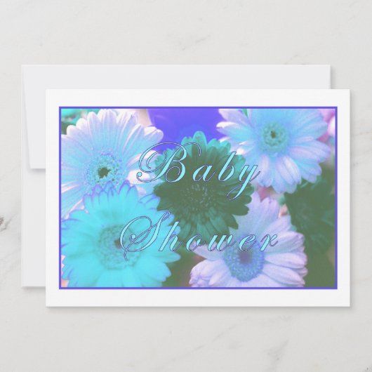 Blue Moon Daisy Baby Dusche Einladung (Vorderseite)