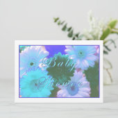 Blue Moon Daisy Baby Dusche Einladung (Stehend Vorderseite)