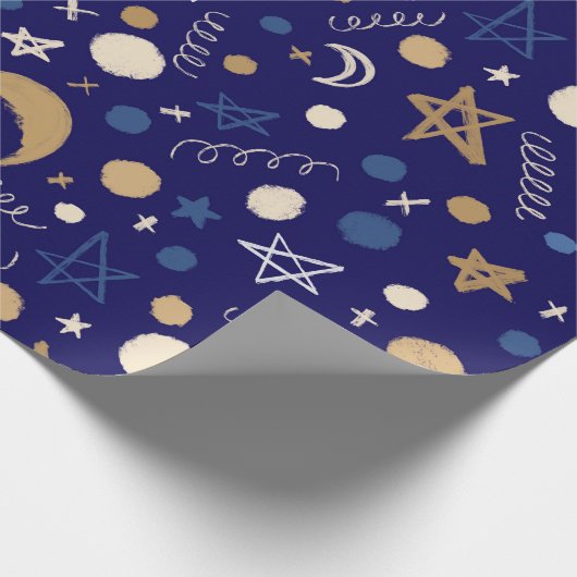 Blue Moon Festival Seamless Muster Geschenkpapier (Ecke)