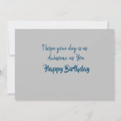 Blue Moon Flat Birthday Note Card Einladung (Rückseite)