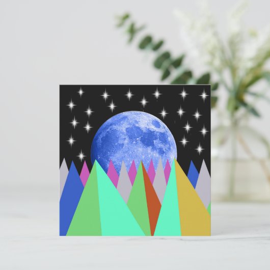 Blue Moon Flat Card (Stehend Vorderseite)