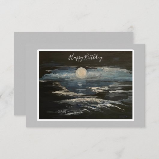 Blue Moon Flat Note Card Dankeskarte (Vorne/Hinten)