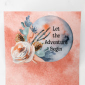 Blue Moon Floral Wedding Dreifach Gefaltete Einladung (Innen Erste Seite)