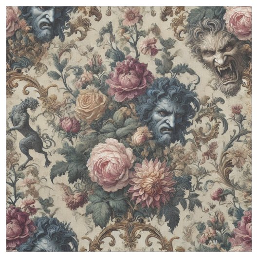 Blue Moon Grimoire - Gothic Statement Tile Stoff (Muster)