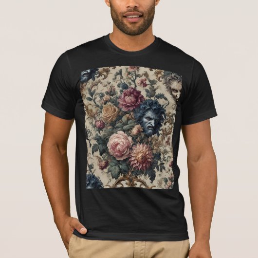 Blue Moon Grimoire – Gotische tragbare Kunst T-Shirt (Vorderseite)