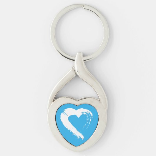Blue Moon Heart Keychain Schlüsselanhänger (Vorderseite)