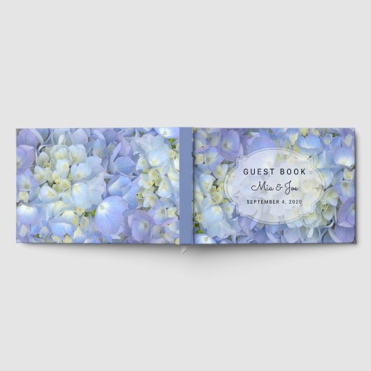 Blue Moon Hydrangea Custom Wedding Guest Book Gästebuch (Voll)