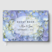 Blue Moon Hydrangea Custom Wedding Guest Book Gästebuch (Vorderseite)