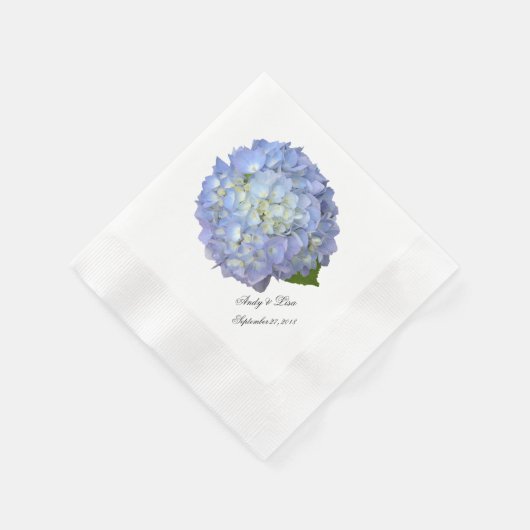 Blue Moon Hydrangea Custom Wedding Serviette (Ecke)