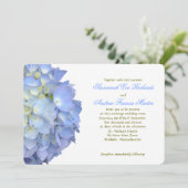 Blue Moon Hydrangea Horizontal Wedding Einladung (Stehend Vorderseite)