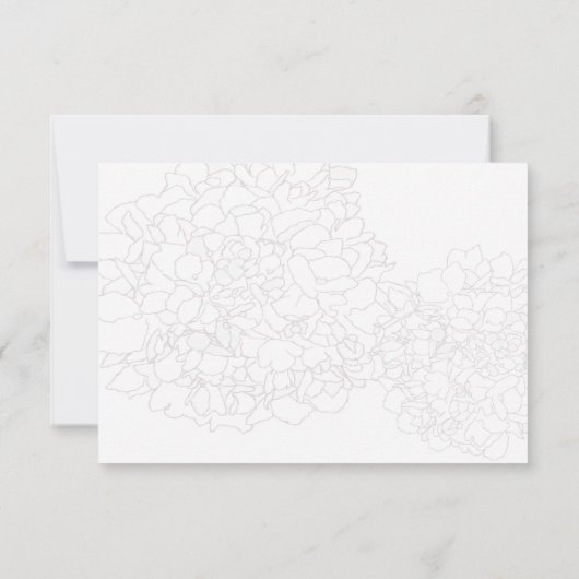 Blue Moon Hydrangea Wedding RSVP Menü Cards (Rückseite)