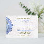 Blue Moon Hydrangea Wedding RSVP Menü Cards Karte (Stehend Vorderseite)