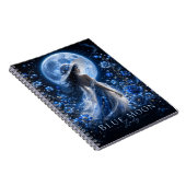 Blue Moon Lady Dark Version Premium Notizbuch Notizblock (Rechte Seite)