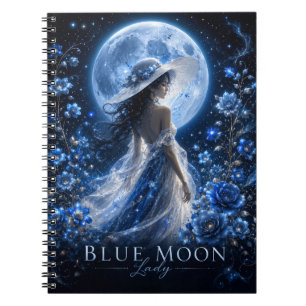 Blue Moon Lady Dark Version Premium Notizbuch  Notizblock