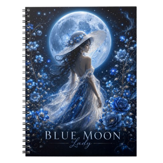 Blue Moon Lady Dark Version Premium Notizbuch Notizblock (Vorderseite)