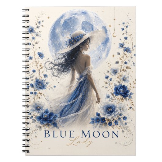 Blue Moon Lady Light Version Premium Notizbuch Notizblock (Vorderseite)