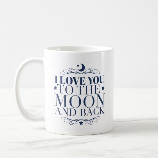 Blue Moon Liebe Life Quote Kaffeetasse (Links)