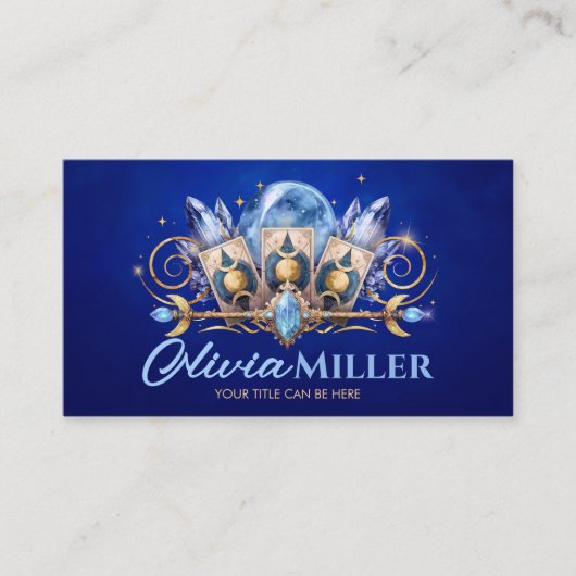 Blue Moon Magic - Oracle Cards, Ball und Crystals Visitenkarte (Vorderseite)