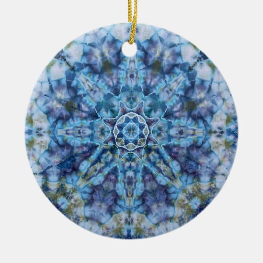 Blue Moon Mandala Keramik Ornament (Vorne)