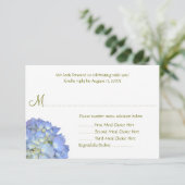 Blue Moon Menu Selection Wedding Repcard RSVP Karte (Stehend Vorderseite)