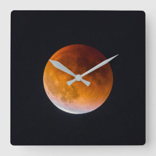 Blue Moon Mondfinsternis   Washington State Quadratische Wanduhr