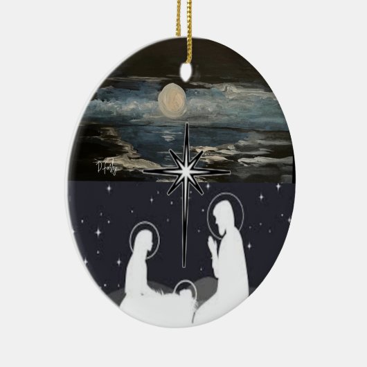Blue Moon Nativity Keramik Ornament (Rechts)