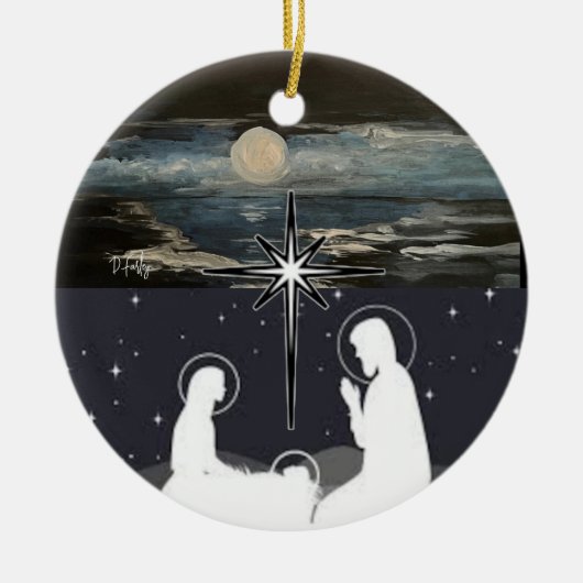 Blue Moon Nativity Keramik Ornament (Vorne)