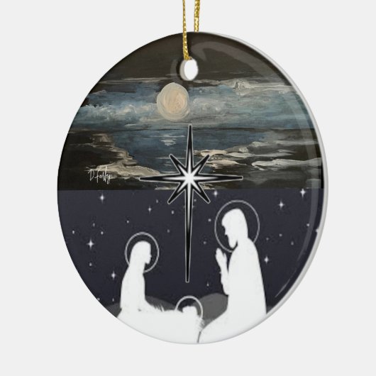 Blue Moon Nativity Keramik Ornament (Links)