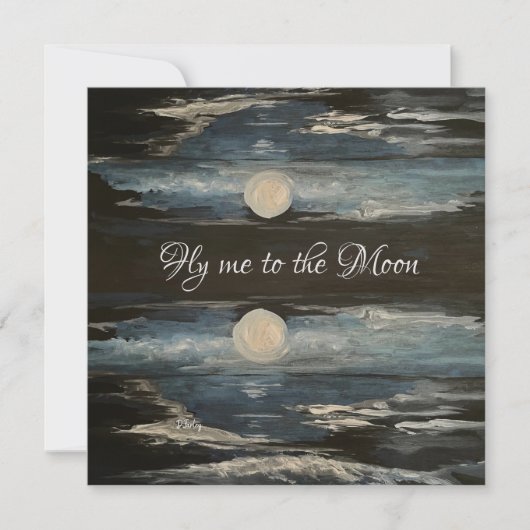 Blue Moon Note Card Mitteilungskarte (Vorderseite)