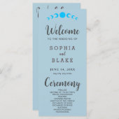 Blue Moon Phases Blue Wedding Program (Vorne/Hinten)