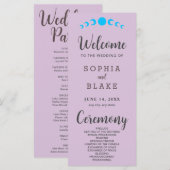 Blue Moon Phases Lila Wedding Program (Vorne/Hinten)