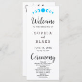 Blue Moon Phases White Wedding Program (Vorne/Hinten)