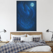 Blue Moon Phoenix · Fine Art Canvas Print Leinwanddruck (Insitu (Schlafzimmer))