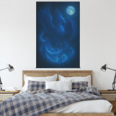 Blue Moon Phoenix · Fine Art Canvas Print Leinwanddruck (Insitu (Schlafzimmer))