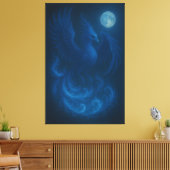 Blue Moon Phoenix · Fine Art Canvas Print Leinwanddruck (Insitu (Wohnzimmer))