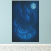 Blue Moon Phoenix · Fine Art Canvas Print Leinwanddruck (Insitu (Holzboden))